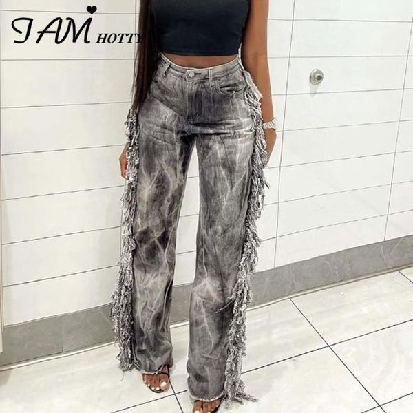 women's jeans tassel ripped tie dye print grunge women vintage high waist denim trousers korean chic street wide leg pants 2021 iamty, Blue
women's jeans tassel ripped tie dye print grunge women vintage high waist denim trousers korean chic street wide leg pants 2021 iamty, Blue