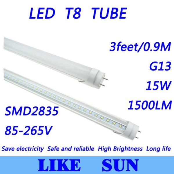 bulbs 100pcs/lot t8 3feet 900mm 15w smd2835 g13 1500lm 85-265v warm white/cool white led tube light
bulbs 100pcs/lot t8 3feet 900mm 15w smd2835 g13 1500lm 85-265v warm white/cool white led tube light