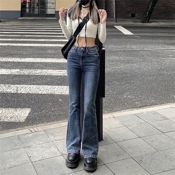 women's high waist vintage trumpet jeans female lady streetwear fashion elastic slim denim flare boot cut pants for women 220304, Blue
women's high waist vintage trumpet jeans female lady streetwear fashion elastic slim denim flare boot cut pants for women 220304, Blue