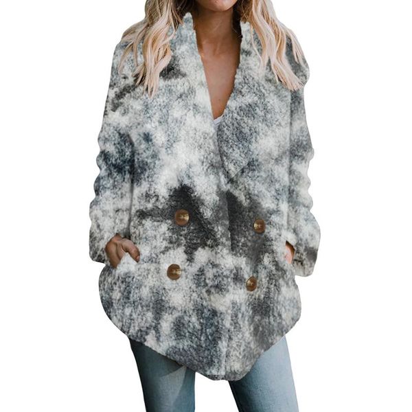 women's wool & blends women plush coat autumn and winter loose tie-dye printing stitching long-sleeved double breasted pockets casual o, Black
women's wool & blends women plush coat autumn and winter loose tie-dye printing stitching long-sleeved double breasted pockets casual o, Black
