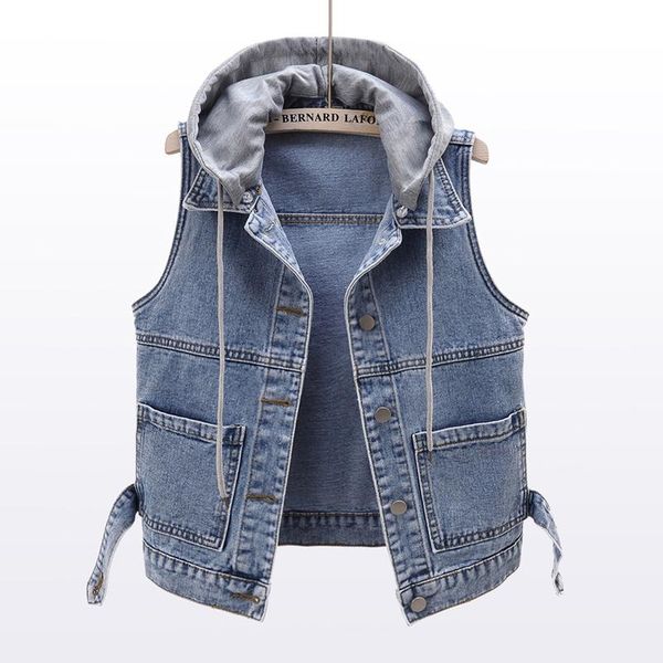 women's vests removable hooded denim vest women vintage blue waistcoat short sleeveless jacket coat korean style big pocket jeans femal, Black;white
women's vests removable hooded denim vest women vintage blue waistcoat short sleeveless jacket coat korean style big pocket jeans femal, Black;white