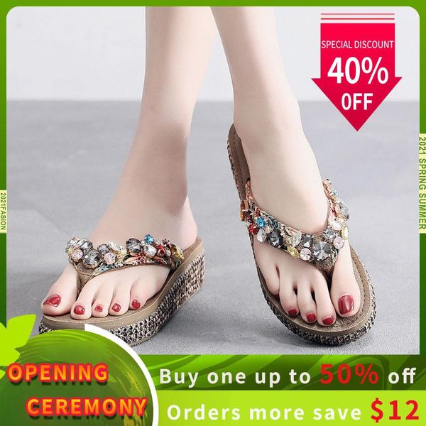 slippers luxurious rhinestone bohemia beading beach slip slops wedge platform woman summer sandals non-slip outside, Black
slippers luxurious rhinestone bohemia beading beach slip slops wedge platform woman summer sandals non-slip outside, Black