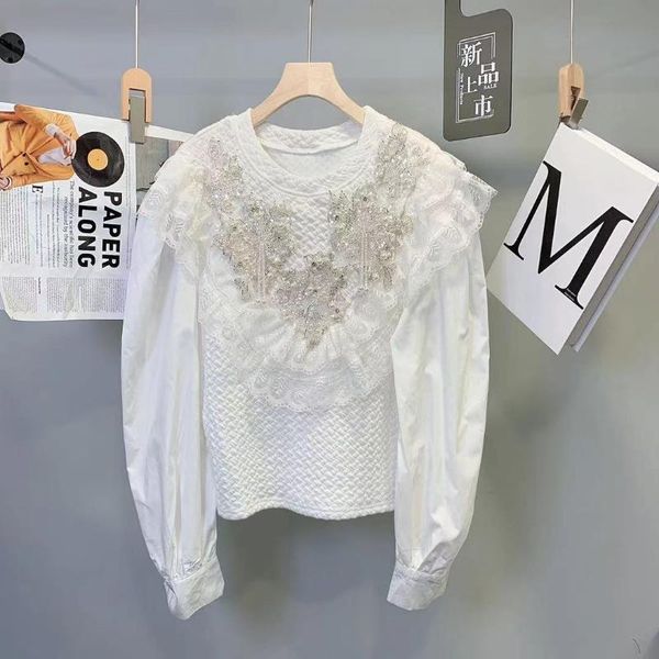 women's blouses & shirts rk458 fashion 2021 runway luxury european design party style clothing, White
women's blouses & shirts rk458 fashion 2021 runway luxury european design party style clothing, White