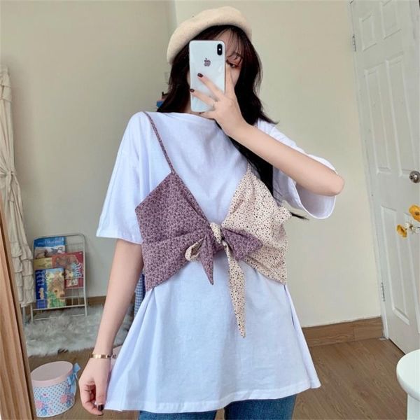 women's t-shirt female korean harajuku loose casual lazy fake two-piece tshirt t-shirts japanese kawaii ulzzang clothes for women, White
women's t-shirt female korean harajuku loose casual lazy fake two-piece tshirt t-shirts japanese kawaii ulzzang clothes for women, White