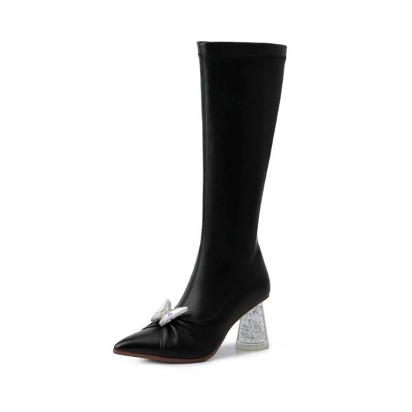 boots olome womens pointed toe genuine leather knee thigh crystal bling heel butterfly shoes stretchy fashion 2022, Black
boots olome womens pointed toe genuine leather knee thigh crystal bling heel butterfly shoes stretchy fashion 2022, Black