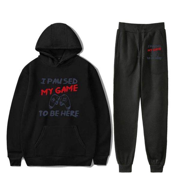 men's tracksuits i paused my game to be here two piece set women men long sleeve hoodies+jogger pants fashion casual streetwear clothes, Gray
men's tracksuits i paused my game to be here two piece set women men long sleeve hoodies+jogger pants fashion casual streetwear clothes, Gray