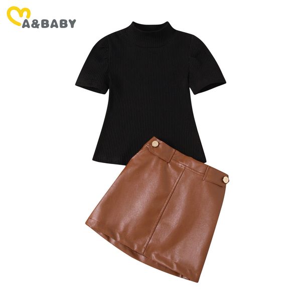 2-7y summer children kid girl clothes set black t shirt pu leather skirts outfits child costumes 210515, White
2-7y summer children kid girl clothes set black t shirt pu leather skirts outfits child costumes 210515, White