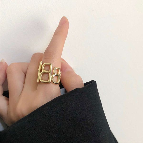 minimalist metal texture female personality exaggerated letter b open net red index finger ring, Black
minimalist metal texture female personality exaggerated letter b open net red index finger ring, Black