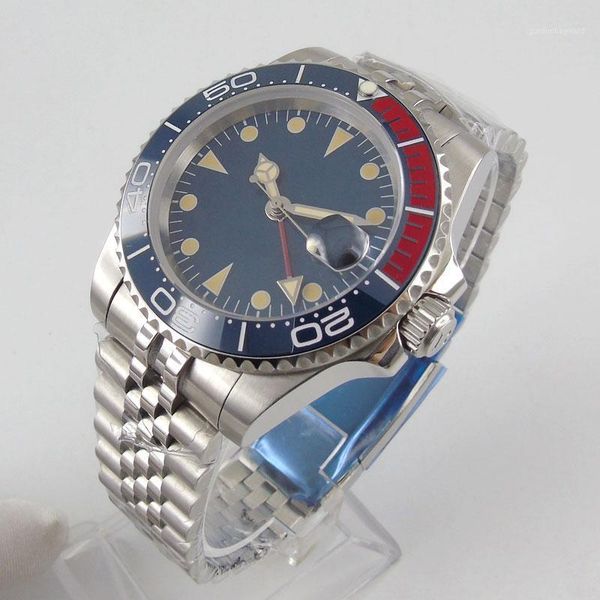 wristwatches 40mm sterile dial sapphire glass gmt date 21 jewels mingzhu 3804 jubilee back ceramic bezel automatic men's wristwatch, Slivery;brown
wristwatches 40mm sterile dial sapphire glass gmt date 21 jewels mingzhu 3804 jubilee back ceramic bezel automatic men's wristwatch, Slivery;brown
