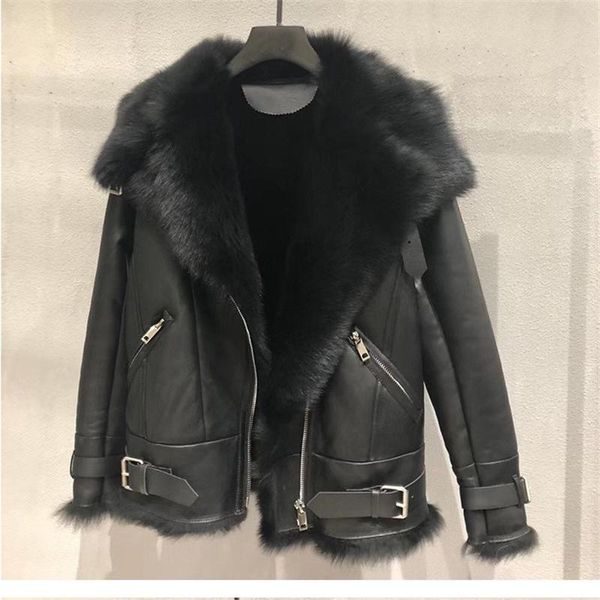 women's fur & faux winter fashion women coats with genuine sheepskin leather double faced tuscany jacket luxury outwear 2021, Black
women's fur & faux winter fashion women coats with genuine sheepskin leather double faced tuscany jacket luxury outwear 2021, Black