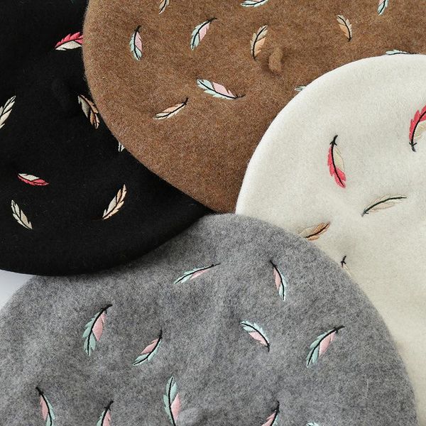 berets 01910-hh0101 winter wool colorful leaf embroidery lady beret cap women leisure painter hat, Blue;gray
berets 01910-hh0101 winter wool colorful leaf embroidery lady beret cap women leisure painter hat, Blue;gray