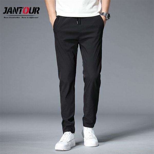 men pants casual mens business classics elasticity lace waist straight full length fashion black khaki breathing trousers male 210707
men pants casual mens business classics elasticity lace waist straight full length fashion black khaki breathing trousers male 210707