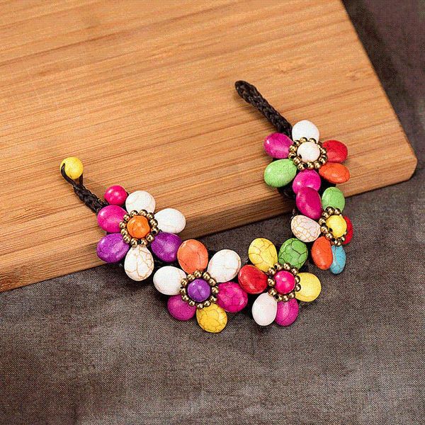 charm bracelets european and american bohemian semi-precious stones creative women's bracelet wax rope hand-woven floral female bangle, Golden;silver
charm bracelets european and american bohemian semi-precious stones creative women's bracelet wax rope hand-woven floral female bangle, Golden;silver