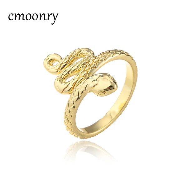 cluster rings cmoonry retro punk exaggerated snake ring fashion personality gold color copper opening adjustable jewelry as gift, Golden;silver
cluster rings cmoonry retro punk exaggerated snake ring fashion personality gold color copper opening adjustable jewelry as gift, Golden;silver