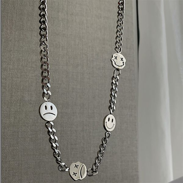 titanium steel does not fade necklace niche smiling face expression chain link men and women street hip hop trend jewelry, Silver
titanium steel does not fade necklace niche smiling face expression chain link men and women street hip hop trend jewelry, Silver