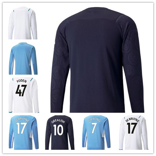 21 22 de bruyne sterling long sleeve mens soccer jerseys bernardo ferran mahrez stones home away football shirt uniforms, Black;yellow
21 22 de bruyne sterling long sleeve mens soccer jerseys bernardo ferran mahrez stones home away football shirt uniforms, Black;yellow