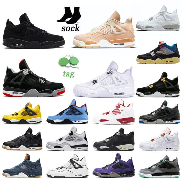 men women 4s 4 basketball shoes red thunder shimmer shimmer wild things court purple white oreo multi bred tour yellow starfish mens trainer