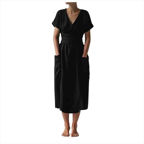 vintage cotton linen summer womens dress casual solid v neck short sleeve multiway wrap pocket split hem sash robe, Black;gray
vintage cotton linen summer womens dress casual solid v neck short sleeve multiway wrap pocket split hem sash robe, Black;gray