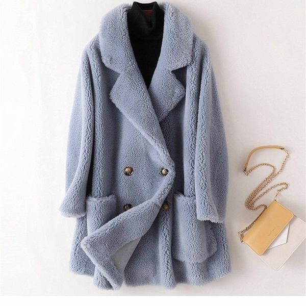 women's fur & faux real coat australian womens wool coats thick warm elegant loose large size long outwear winter for women, Black
women's fur & faux real coat australian womens wool coats thick warm elegant loose large size long outwear winter for women, Black