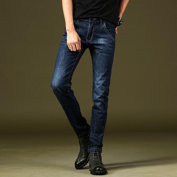 autumn men's jeans slim fit solid color pants young fashion comfortable casual handsome men, Blue
autumn men's jeans slim fit solid color pants young fashion comfortable casual handsome men, Blue