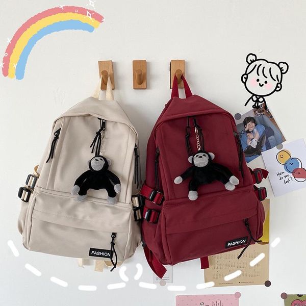 backpack korean style for women solid color casual simple side-pockets harajuku school bag large capacity students 2021
backpack korean style for women solid color casual simple side-pockets harajuku school bag large capacity students 2021