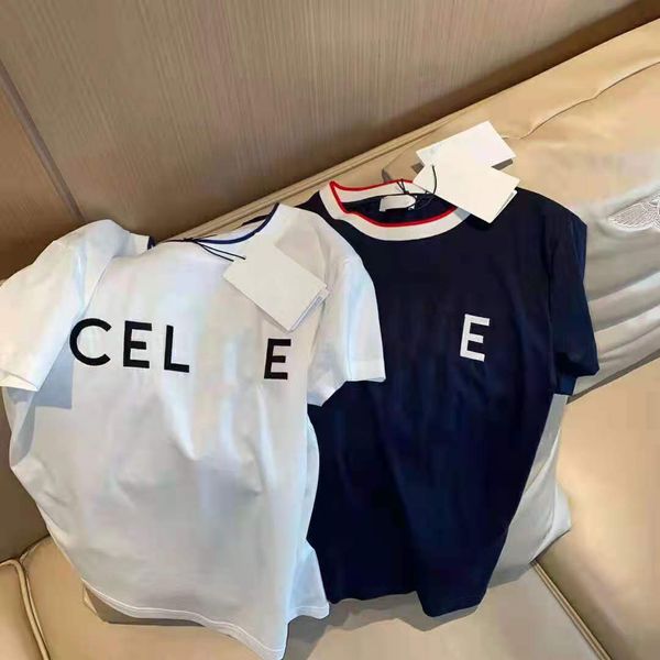 cel + summer new color contrast collar chest letter embroidery thin t-shirt casual loose short sleeve style, White
cel + summer new color contrast collar chest letter embroidery thin t-shirt casual loose short sleeve style, White