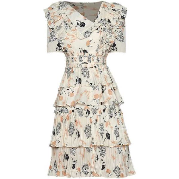est designer runway v-neck short-sleeved ruffles floral printed pleated dress 210526, Black;gray
est designer runway v-neck short-sleeved ruffles floral printed pleated dress 210526, Black;gray