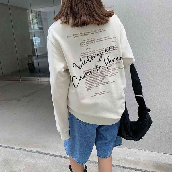 qooth woman pullovers women's loose sweatshirt letter print long sleeve o-neck casual black pink green beige coat qt417 210518
qooth woman pullovers women's loose sweatshirt letter print long sleeve o-neck casual black pink green beige coat qt417 210518