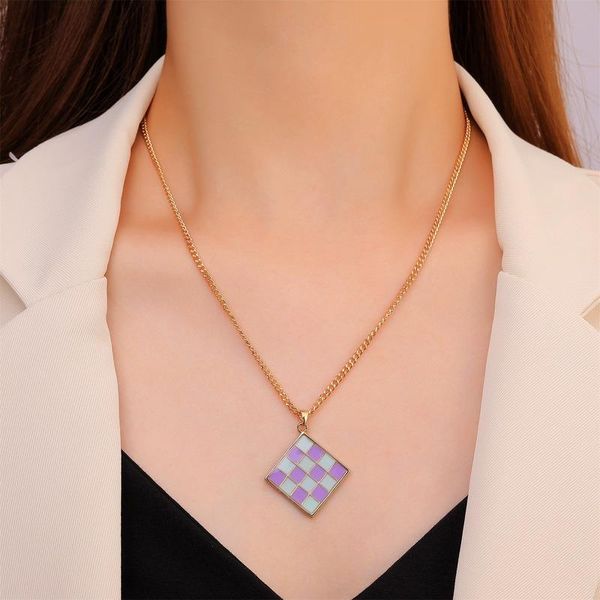 pendant necklaces square necklace women plaid woman chain simple jewelry gold color trendy sweet zinc alloy naszyjnik, Silver
pendant necklaces square necklace women plaid woman chain simple jewelry gold color trendy sweet zinc alloy naszyjnik, Silver