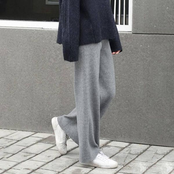 women's pants & capris 2021 autumn winter women thick pant loose elastic waist straight leg knitted long ladies casual sweater trouser, Black;white
women's pants & capris 2021 autumn winter women thick pant loose elastic waist straight leg knitted long ladies casual sweater trouser, Black;white
