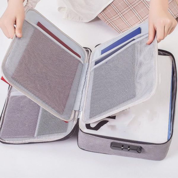 storage bags document bag multi-purpose organizer files folder ticket certificates handbag with code lock for home office
storage bags document bag multi-purpose organizer files folder ticket certificates handbag with code lock for home office