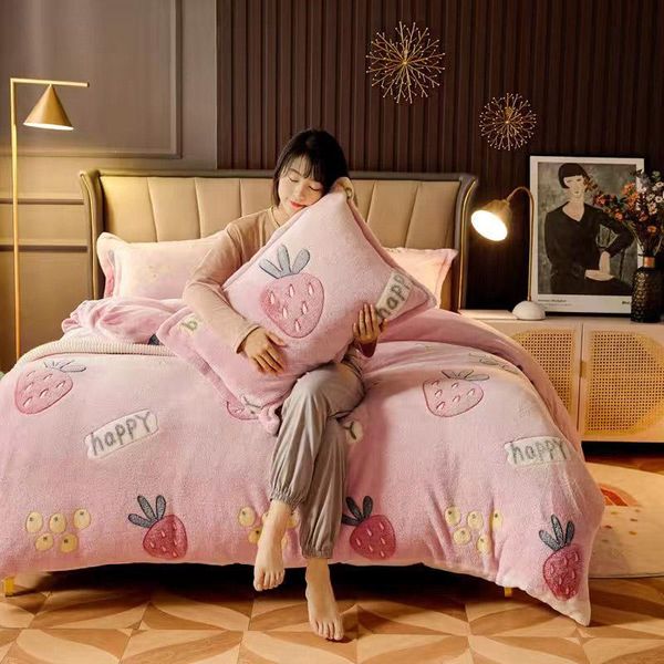 bedding sets girl pink strawberry duvet cover pillowcase set thicken snowflake velvet winter comforter quilt 200x230cm
bedding sets girl pink strawberry duvet cover pillowcase set thicken snowflake velvet winter comforter quilt 200x230cm