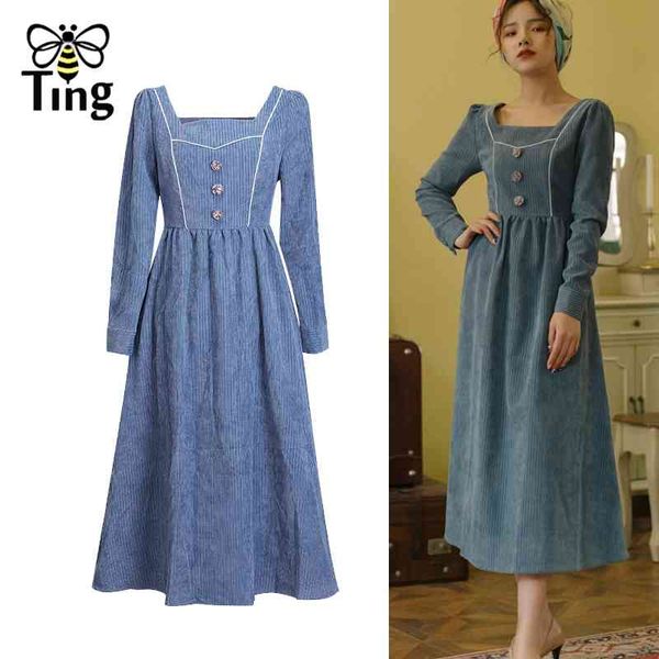 vintage elegant blue corduroy winter autumn women dress retro square neck a line casual street chic vestidos 210513, Black;gray
vintage elegant blue corduroy winter autumn women dress retro square neck a line casual street chic vestidos 210513, Black;gray