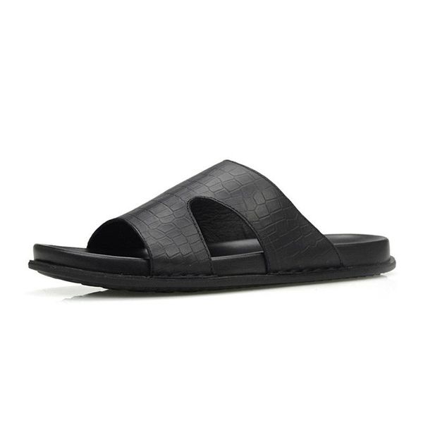 slippers fashion men genuine leather non-slip indoor bathing platform casual slip on summer beach slides shoes male, Black
slippers fashion men genuine leather non-slip indoor bathing platform casual slip on summer beach slides shoes male, Black