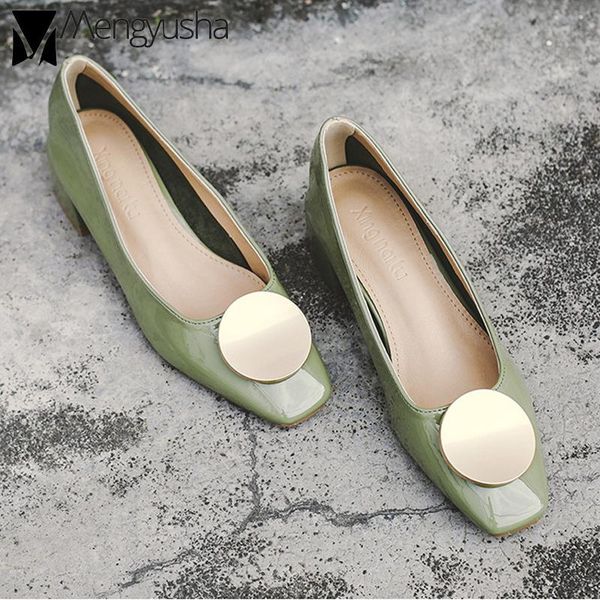 dress shoes square toe grandma woman low heels pumps japanned leather med-high ol ladies work metal decoration, Black
dress shoes square toe grandma woman low heels pumps japanned leather med-high ol ladies work metal decoration, Black