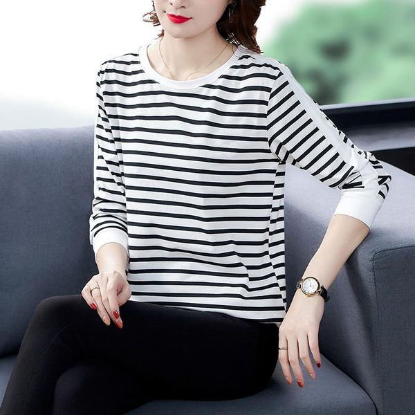 long sleeve t shirt women 2021 cotton striped splicing t-shirt korean woman clothes plus size 4xl tshirt tee femme women's, White
long sleeve t shirt women 2021 cotton striped splicing t-shirt korean woman clothes plus size 4xl tshirt tee femme women's, White