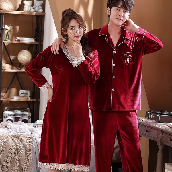 autumn sweet lace trim women velour nightdress couple velvet pajamas suit men shirt pant pyjamas nightwear home wear, Black;red
autumn sweet lace trim women velour nightdress couple velvet pajamas suit men shirt pant pyjamas nightwear home wear, Black;red