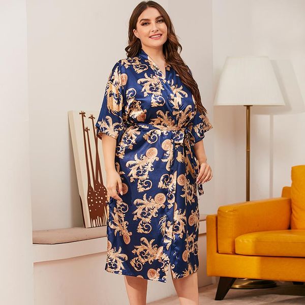pajamas women ice silk nightgown female fat mm printed bathrobe morning robe plus size home service women's sleepwear, Black;red
pajamas women ice silk nightgown female fat mm printed bathrobe morning robe plus size home service women's sleepwear, Black;red