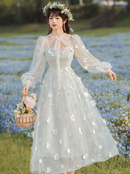 casual dresses retro gentle first love three-dimensional broken flower mesh fairy dress mori pure desire wind early autumn 1659, Black;gray
casual dresses retro gentle first love three-dimensional broken flower mesh fairy dress mori pure desire wind early autumn 1659, Black;gray