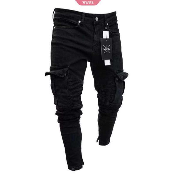 men's jeans black tight-fitting over-the-knee holes slim-fit stretch denim trousers solid color high street style, Blue
men's jeans black tight-fitting over-the-knee holes slim-fit stretch denim trousers solid color high street style, Blue