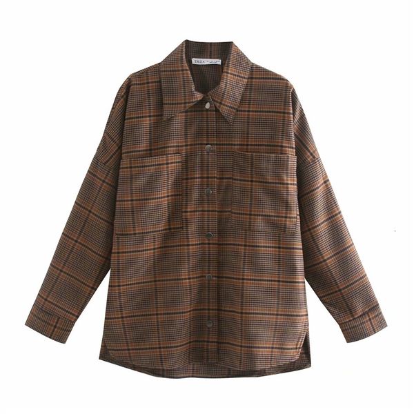 women's knits & tees women autumn fashion za plaid long shirts oversize female casual single breasted turn-down collar loose blous, White
women's knits & tees women autumn fashion za plaid long shirts oversize female casual single breasted turn-down collar loose blous, White
