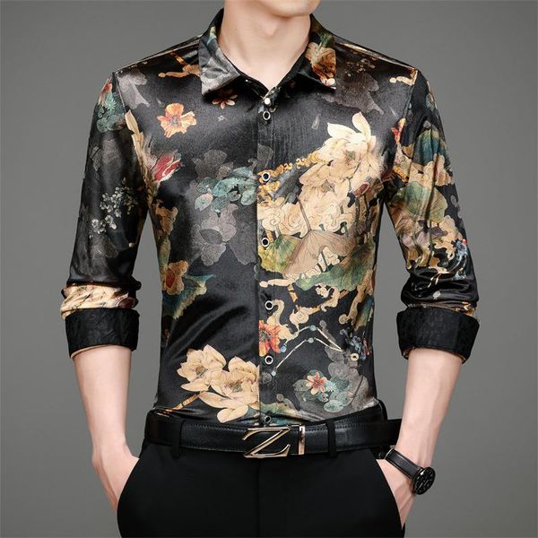 men's casual shirts luxury floral print men autumn long sleeve fashion slim dress shirt social partytuxedo blouse camisas para hombre, White;black
men's casual shirts luxury floral print men autumn long sleeve fashion slim dress shirt social partytuxedo blouse camisas para hombre, White;black