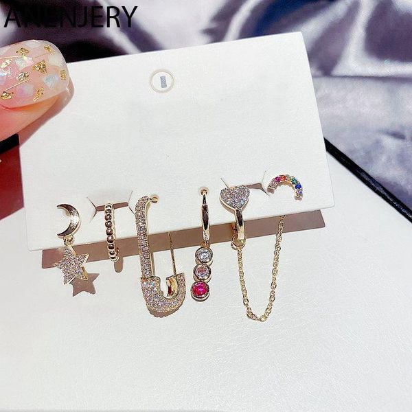 hoop & huggie anenjery 6 pieces/set 925 sterling silver rainbow star moon ear buckle earring set for women pin colored zircon earrings, Golden;silver
hoop & huggie anenjery 6 pieces/set 925 sterling silver rainbow star moon ear buckle earring set for women pin colored zircon earrings, Golden;silver