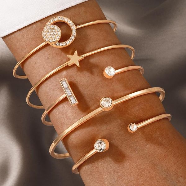 bangle 5pcs/set luxury crsytal stone bracelet set for women charms star adjustable multilayer female party jewelry 18025, Black
bangle 5pcs/set luxury crsytal stone bracelet set for women charms star adjustable multilayer female party jewelry 18025, Black