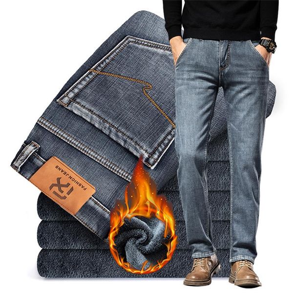 men's jeans winter plus velvet thickening stretch straight slim fit business casual classic fashion denim trousers for, Blue
men's jeans winter plus velvet thickening stretch straight slim fit business casual classic fashion denim trousers for, Blue