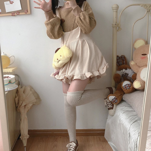 2021solid corduroy playsuits women ruffles loose spring korean style ulzzang kawaii harajuku leisure soft female rompers popular ins, Black;white
2021solid corduroy playsuits women ruffles loose spring korean style ulzzang kawaii harajuku leisure soft female rompers popular ins, Black;white