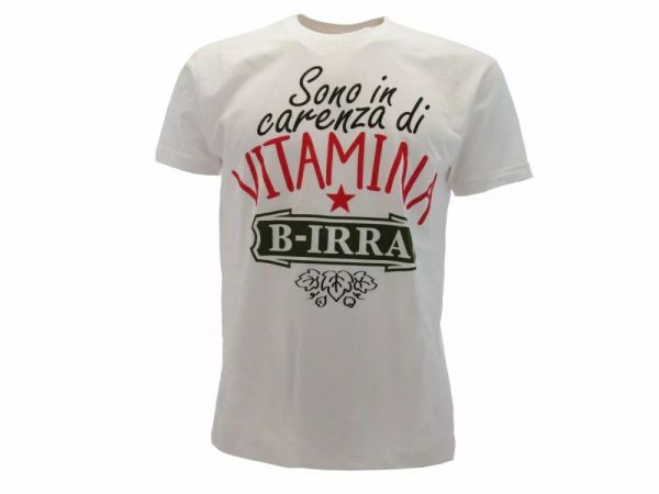 t shirt only words man are lack of vitamin birraoriginale 100% cotton, White;black