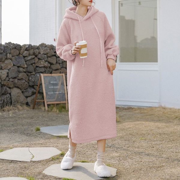 dresses plus size fashion fluffy sweatshirt dress women's autumn sundress 2021 long sleeve hooded midi vestidos female solid robe, Black;gray
dresses plus size fashion fluffy sweatshirt dress women's autumn sundress 2021 long sleeve hooded midi vestidos female solid robe, Black;gray
