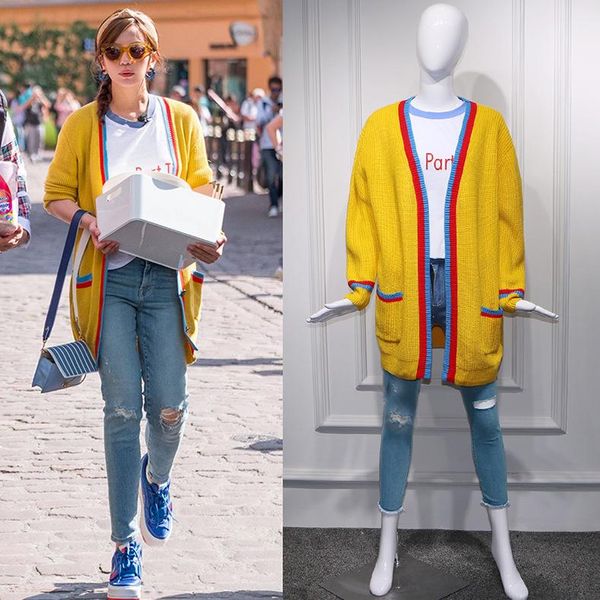women's two piece pants women set 2021 autumn yellow knit cardigan sweater panelled coats+t-shirt+hole pencil chinese actress clothing, White
women's two piece pants women set 2021 autumn yellow knit cardigan sweater panelled coats+t-shirt+hole pencil chinese actress clothing, White
