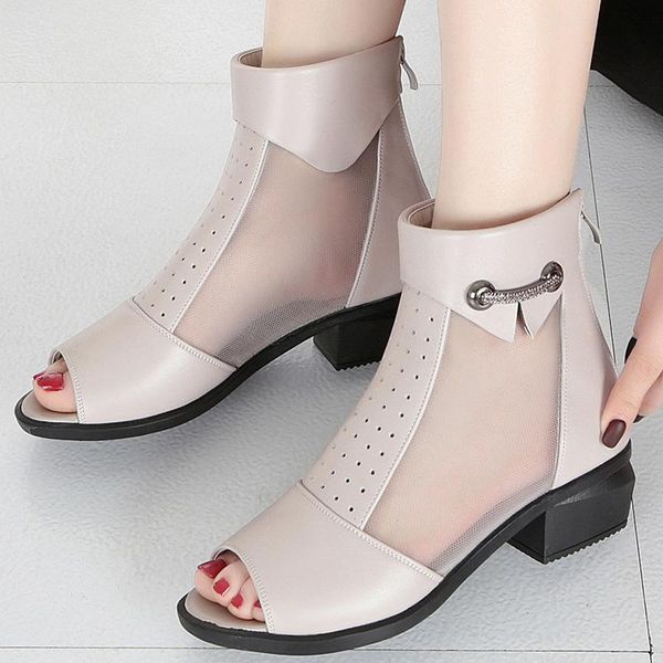 boots spring and summer net women's single shoes leather mesh sandals ladies fish mouth large size middle-aged, Black
boots spring and summer net women's single shoes leather mesh sandals ladies fish mouth large size middle-aged, Black